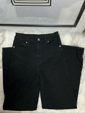 H&M Black Flare Wide-Leg Women's Black Jeans size 4